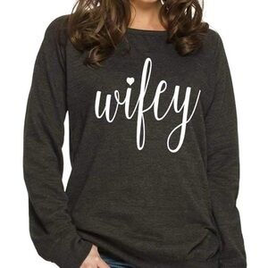 Women's Wifey Crewneck Sweatshirt, Size XL